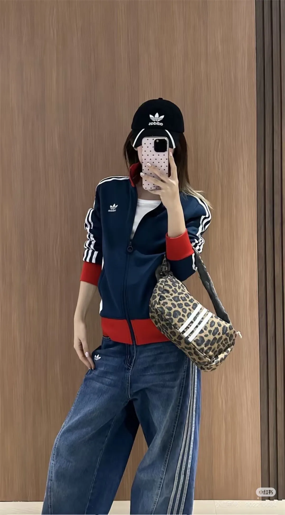 Clover contrast patchwork jacket Navy Blue upper body picture
